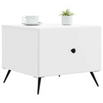 vidaXL Table basse avec tiroir Blanc 49 x 50 x 40 cm Bois d'ingénierie