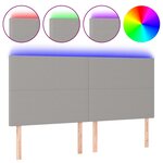vidaXL Tête de lit à LED Gris clair 160x5x118/128 cm Tissu