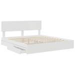vidaXL Lit de Rangement Blanc 180 x 200 cm Bois d'ingénierie