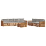 vidaXL Ensemble de canapés d'extérieur 8 pc Gris Naturel et Clair