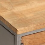 vidaXL Meuble TV Teck recyclé et acier 120x30x40 cm