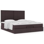 VidaXL Cadre de lit ottoman avec matelas marron foncé 180x200 cm tissu