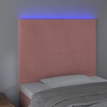 vidaXL Tête de lit à LED Rose 80x5x118/128 cm Velours