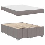 vidaXL Cadre de lit avec matelas Taupe 160 x 200 cm tissu