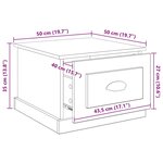 vidaXL Table basse Chêne noir 50 x 50 x 35 cm Bois d'ingénierie