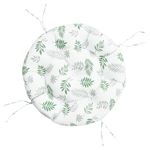 vidaXL Coussin rond à motif de feuilles Ø 60 x11 cm tissu oxford