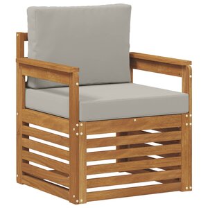 vidaXL Canapé d’extérieur Bois d'acacia massif et polyester Naturel