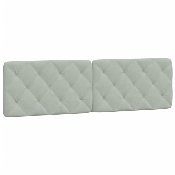 vidaXL Coussin de tête de lit gris clair 183 cm velours