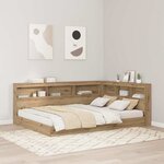 vidaXL Tête de lit de rangement avec étagère chêne artisanal 140 cm