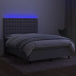 vidaXL Sommier à lattes de lit et matelas et LED Gris clair 140x200 cm