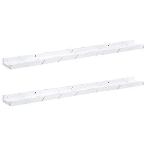vidaXL Étagère Murale avec étagère 2 Pièces Marbre blanc 80 x 9 x 3 cm