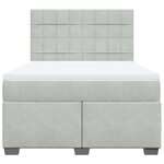 vidaXL Sommier à lattes de lit et matelas Gris clair 140x190cm Velours