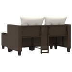 vidaXL Canapé de jardin 2 places avec tabourets marron résine tressée