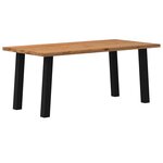 vidaXL Table à manger marron clair bois de chêne massif rectangulaire
