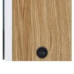 vidaXL Armoire de salle de bain à miroir LED blanc et chêne 50x13x70cm