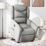 vidaXL Fauteuil inclinable de massage électrique gris nuage tissu