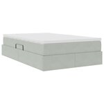 vidaXL Lit avec rangement et matelas Gris clair 120 x 200 cm Velours