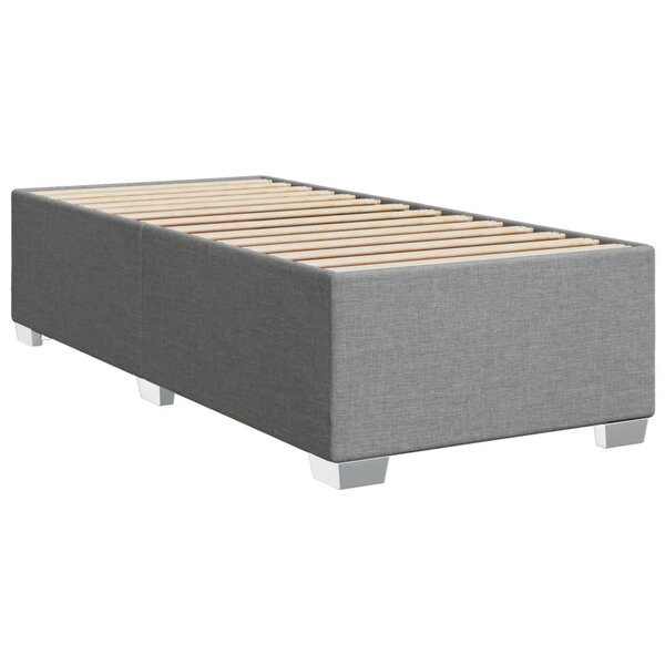 vidaXL Cadre de lit Gris clair 90x190 cm Tissu