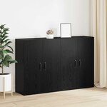 vidaXL Armoires Murailles 2 Pièces Chêne noir 69 5 x 34 x 90 cm