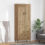 vidaXL Haut Armoire 2 Pièces Chêne artisanal Bois Aggloméré et Verre