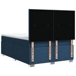 vidaXL Sommier à lattes de lit avec matelas Bleu 160x200 cm Tissu