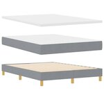 vidaXL Lit à ressort LED avec matelas Gris clair 140 x 200 cm tissu