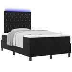 vidaXL Lit à ressorts avec matelas et LEDs noirs 120x190 cm en velours