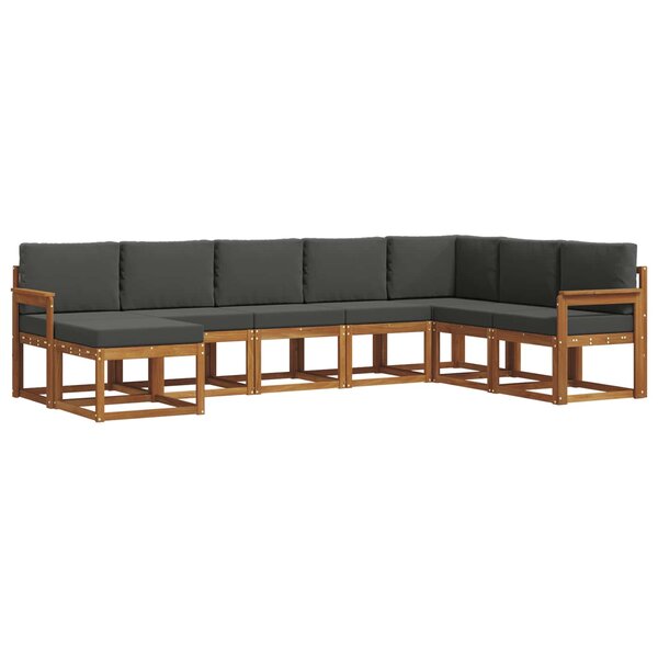 vidaXL Ensemble de canapés d'extérieur 8 Pièces Naturel et Anthracite
