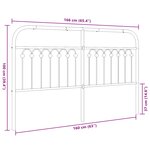 vidaXL Tête de lit métal blanc 160 cm