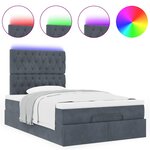 vidaXL Cadre de lit ottoman et matelas gris foncé 120x200 cm velours