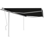 vidaXL Auvent manuel rétractable avec poteaux 4 5x3 m Anthracite