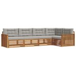 vidaXL Ensemble de canapés d'extérieur 5 pc Gris Naturel et Clair