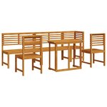 Ensemble de repas de jardin 6 pièces en acacia massif
