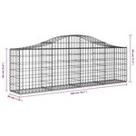 vidaXL Paniers à gabions arqués 18 Pièces 200x30x60/80 cm Fer galvanisé