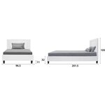 EDOUARD Lit enfant contemporain- Simili Blanc - Sommier inclus - 90 x 190 cm