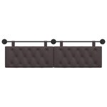 vidaXL Tête de lit suspendue Marron foncé Tissu