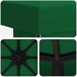 vidaXL Pavillon 3 x 3 m Vert Polyester et Acier 190 gsm