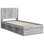 vidaXL Cadre de lit avec rangement et tête de lit Sonoma gris