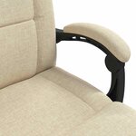 vidaXL Fauteuil de sol ajustable Crème Tissu