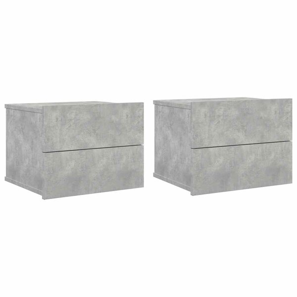 vidaXL Tables de chevet 2 Pièces Gris béton 40x30x30 cm Bois ingénierie