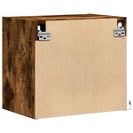 vidaXL Table de chevet murale avec lumières LED chêne fumé