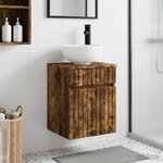 vidaXL Meuble de lavabo mural Chêne fumé 39 x 35 x 63 cm