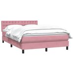 vidaXL Sommier à lattes de lit avec matelas rose 160x220 cm velours