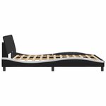 vidaXL Cadre de lit Dover noir et blanc 140x190 cm similicuir