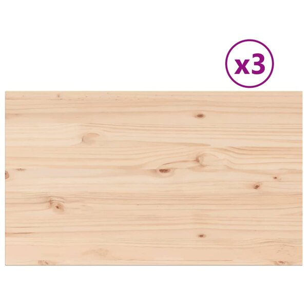 vidaXL Dessus de table 3 Pièces 80x47x1 7cm rectangulaire bois pin massif