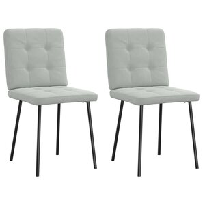 vidaXL Chaises à manger lot de 2 Gris clair Velours