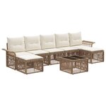 vidaXL Ensemble de canapé de jardin 8 Pièces Beige polyrotin