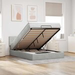 vidaXL Cadre de lit ottoman avec matelas gris clair 140x200 cm velours