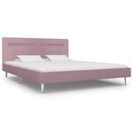 vidaXL Cadre de lit avec LED sans matelas rose tissu 180x200 cm