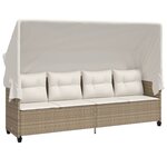 vidaXL Salon de jardin avec coussins 5 Pièces beige résine tressée